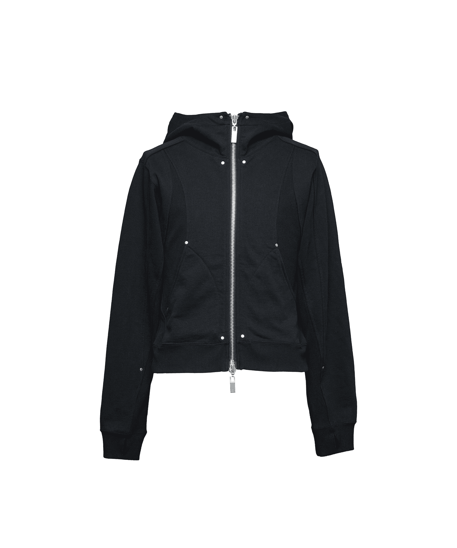 Fleece Lining Switching Zip Hoodie