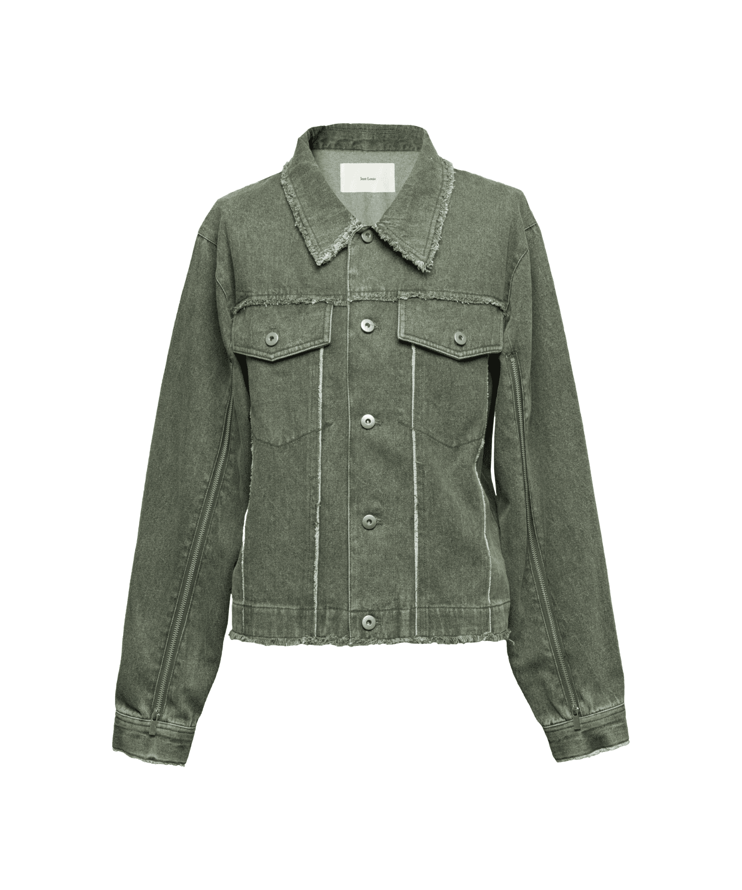 Washed Zip-Sleeve Denim Jacket