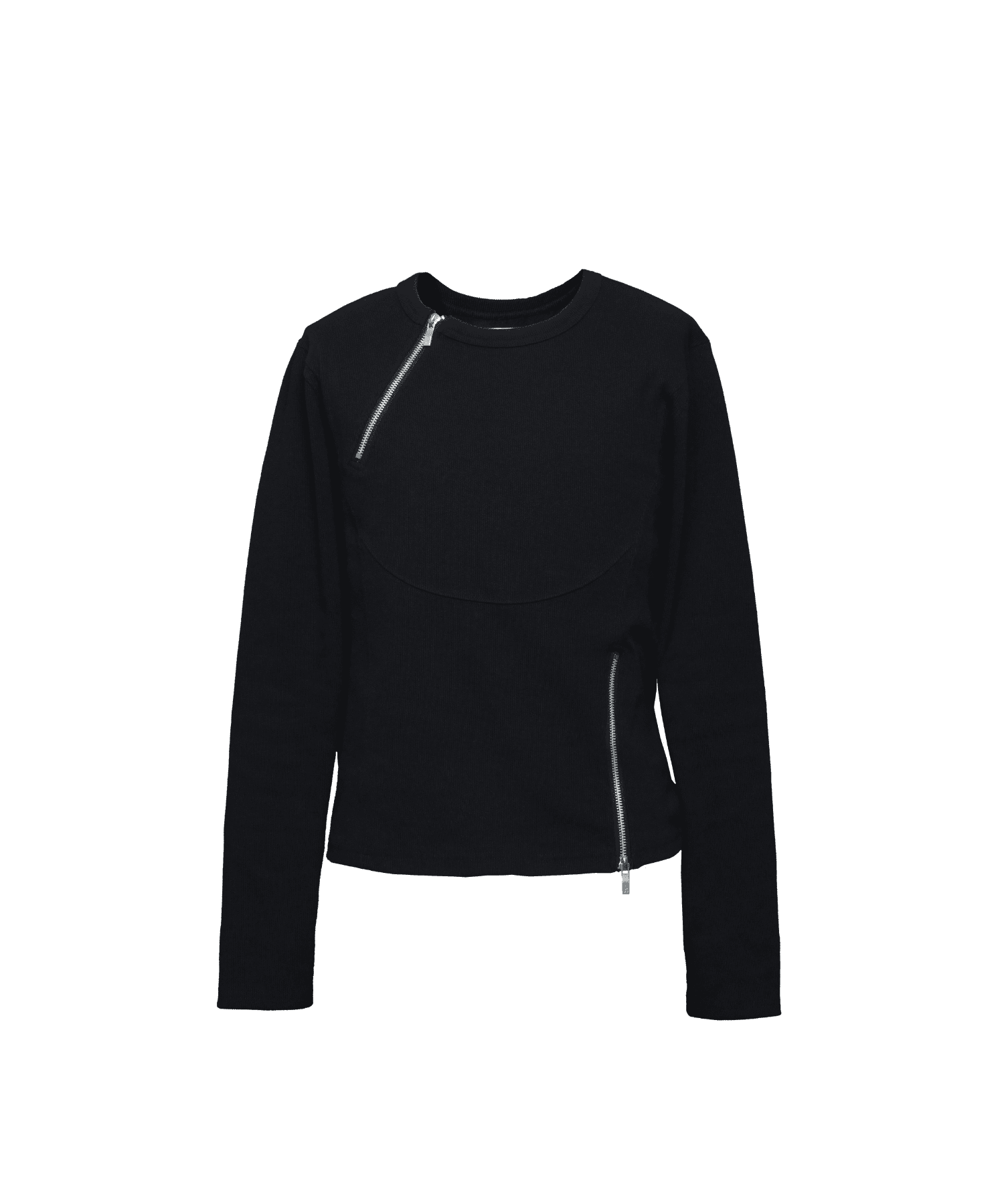 Zip Rib Long Sleeve Tee