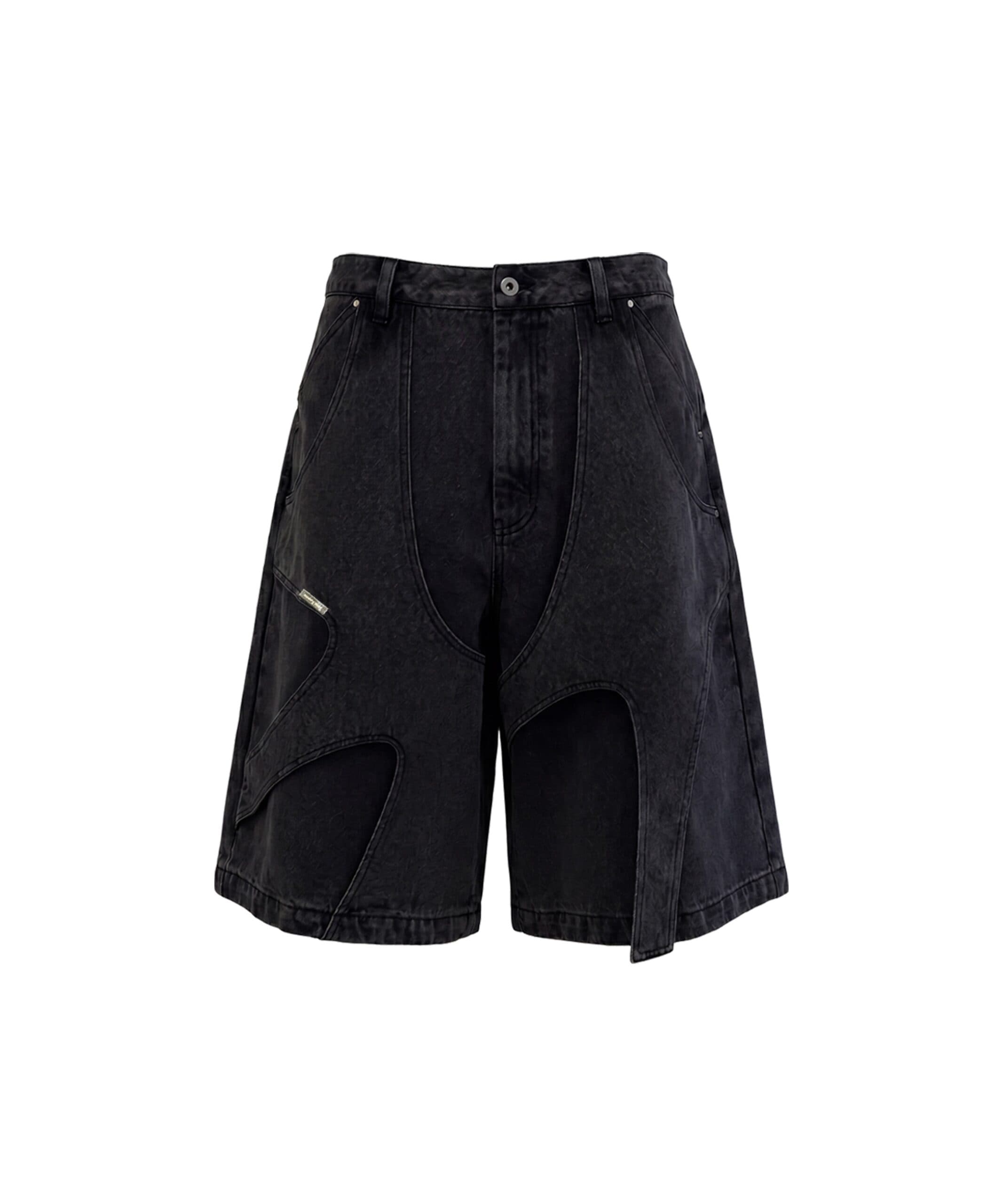 Layered Denim Shorts