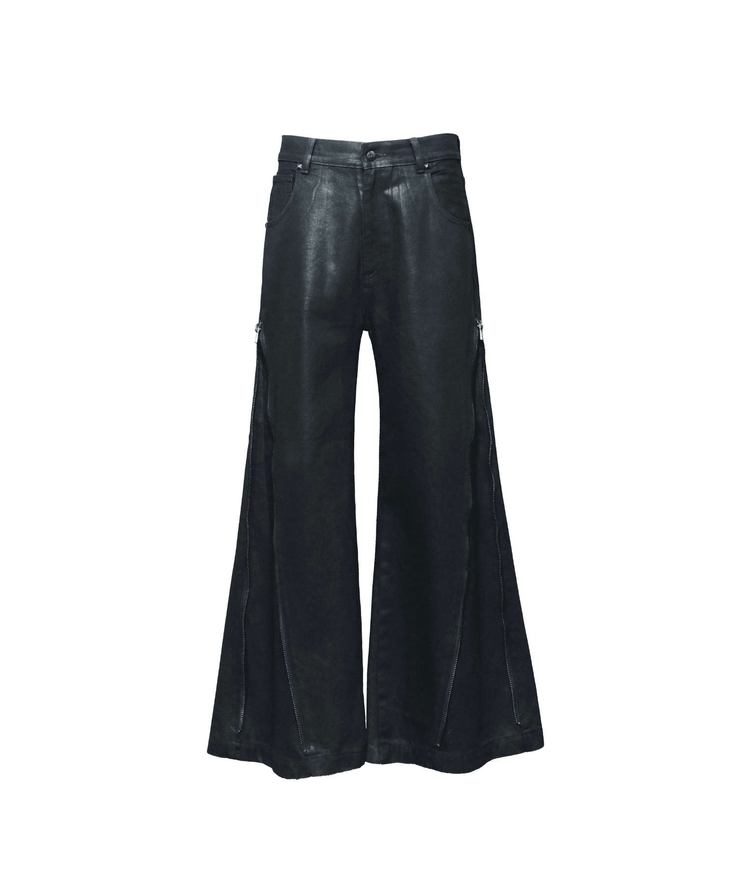 Resin Coated Zip Line Denim