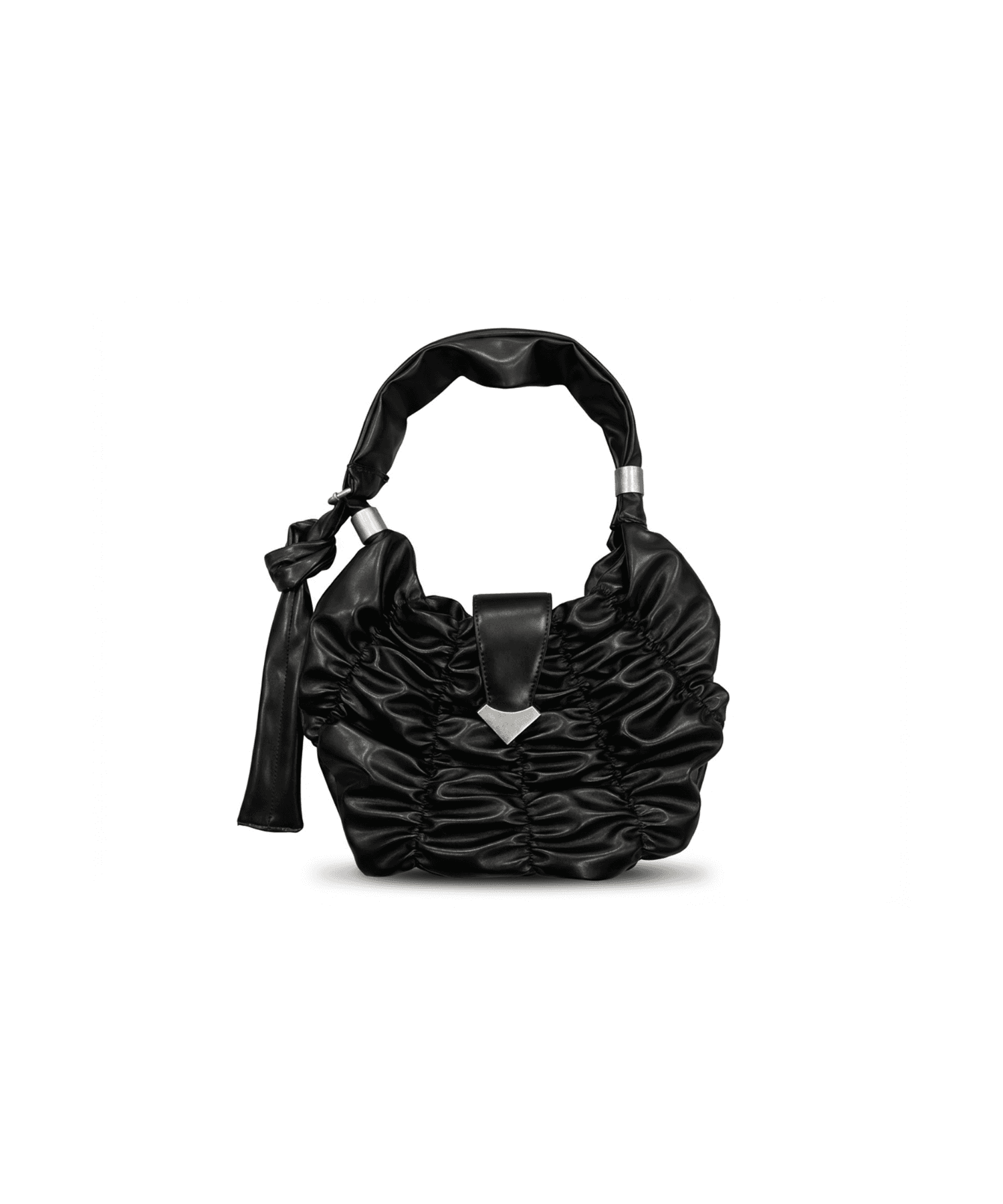 Faux Leather Gathered Bag