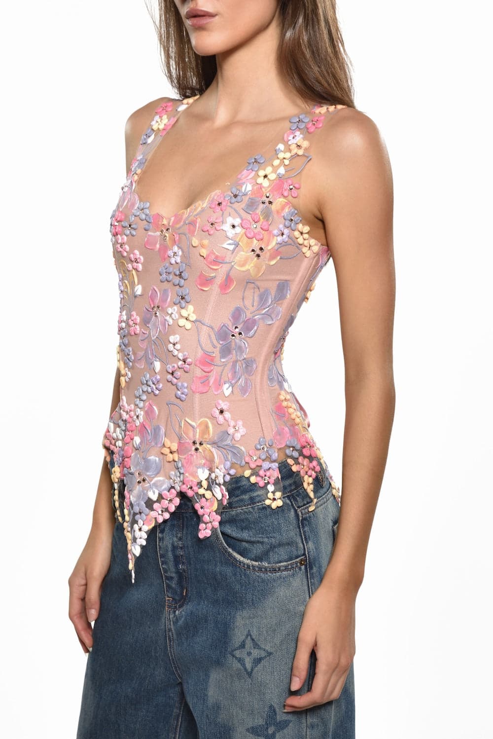 Illusion Mesh Corset Top 2