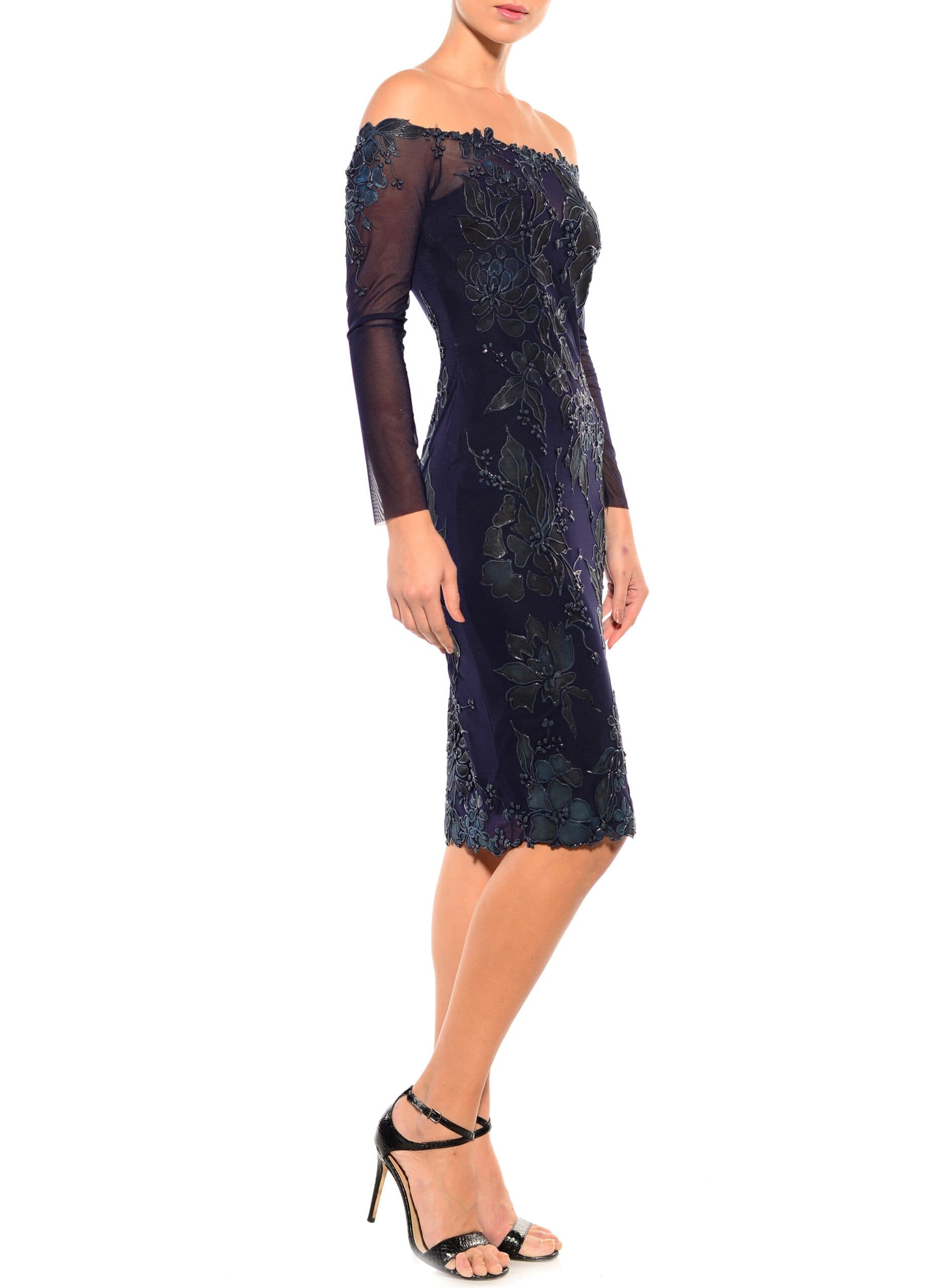 Knee Length Off The Shoulder Long Sleeve Dress 2