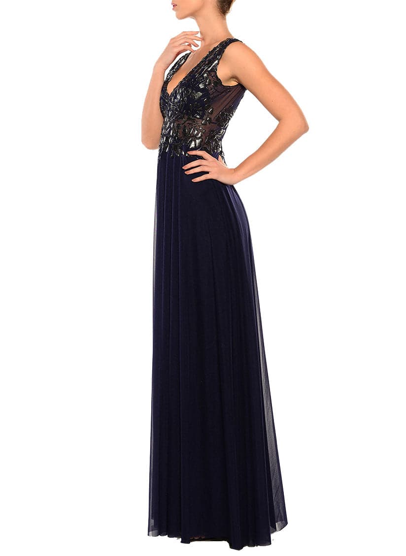 Floor Length Double V-Neck Gown 2