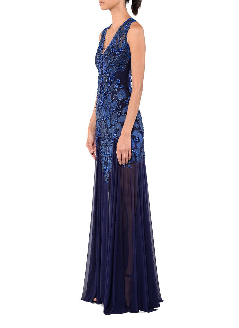 Floor Length V-Neck Gown 2
