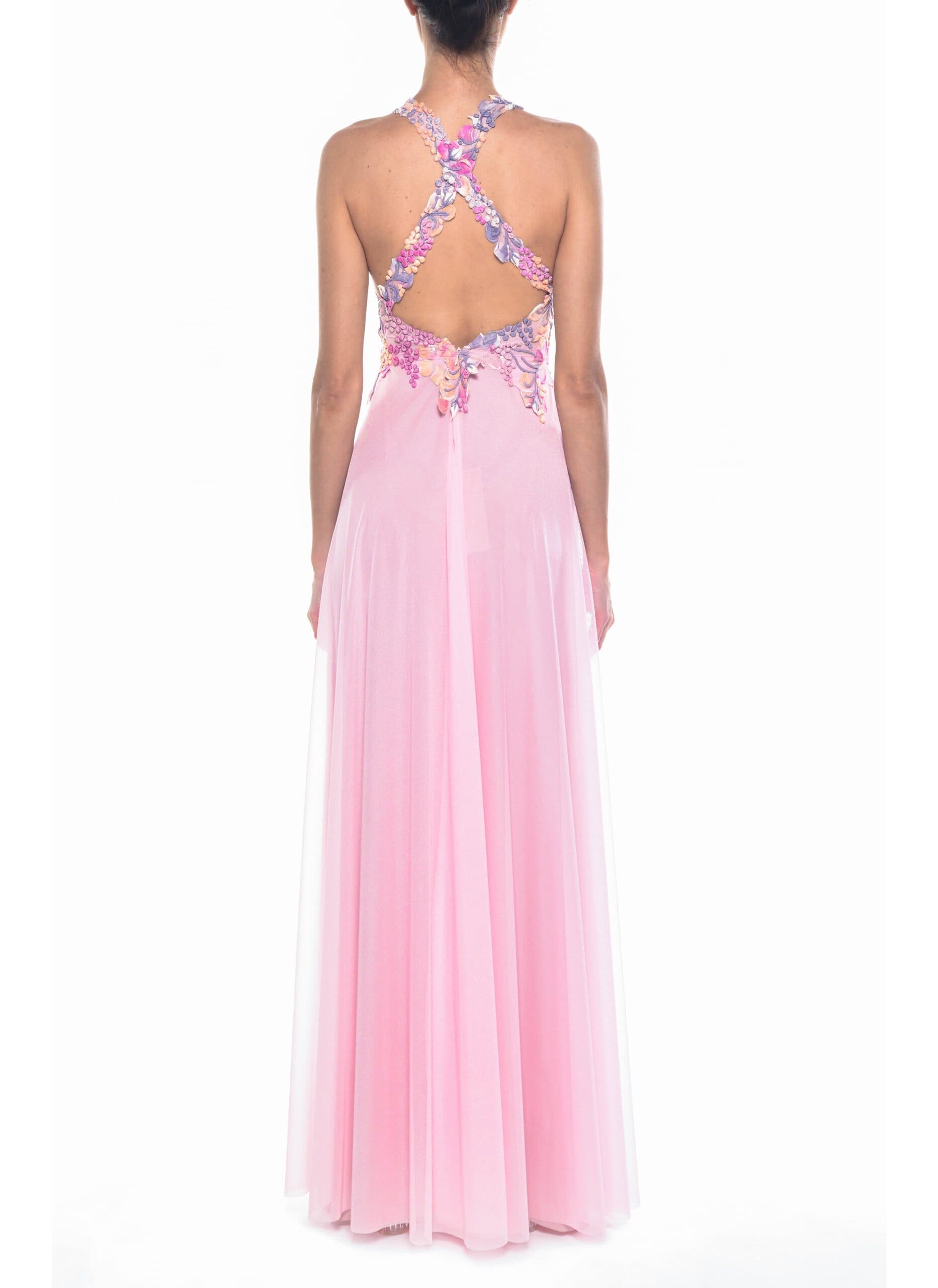 Floor Length Cross Back Gown 3