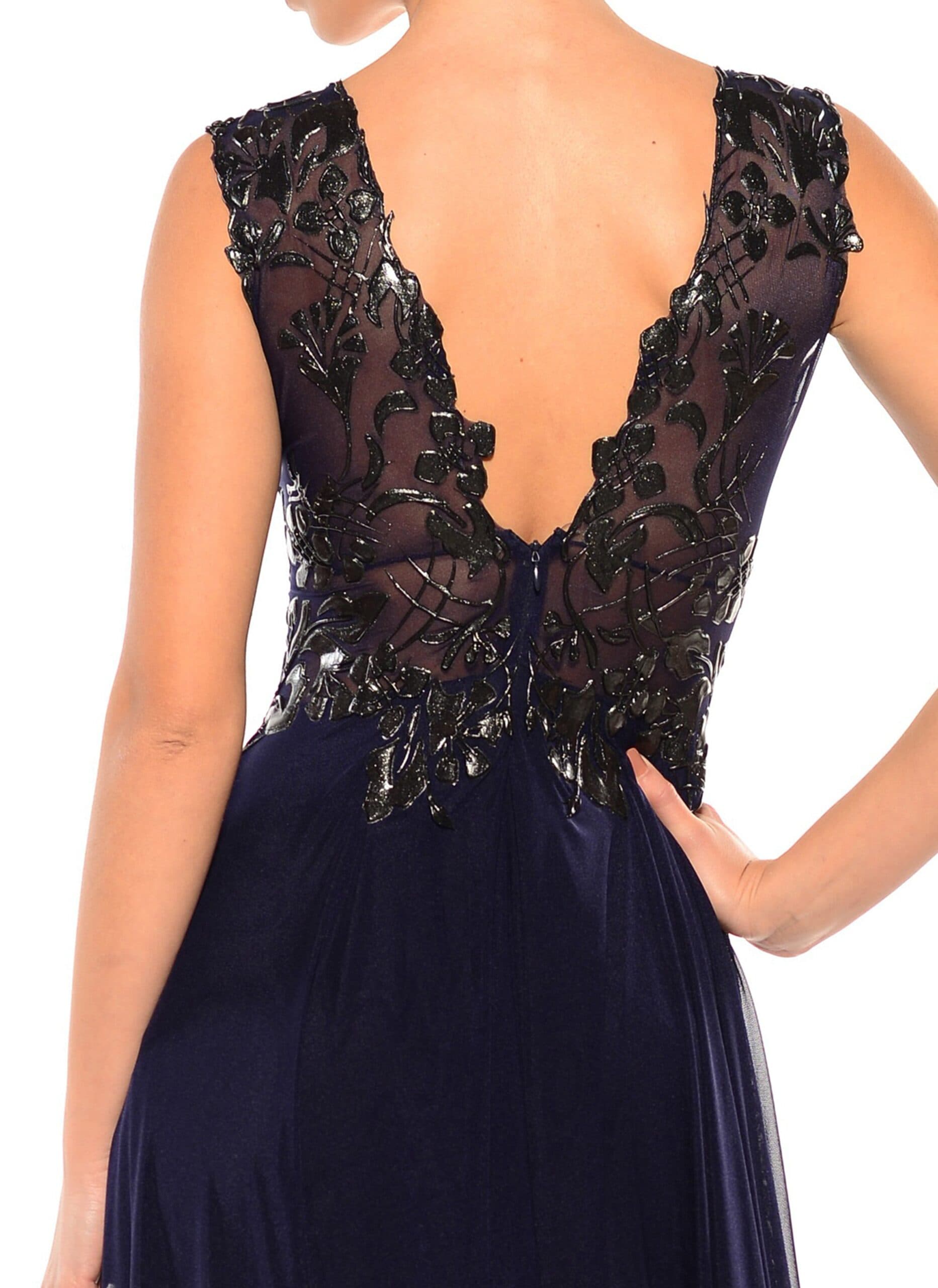 Floor Length Double V-Neck Gown 3