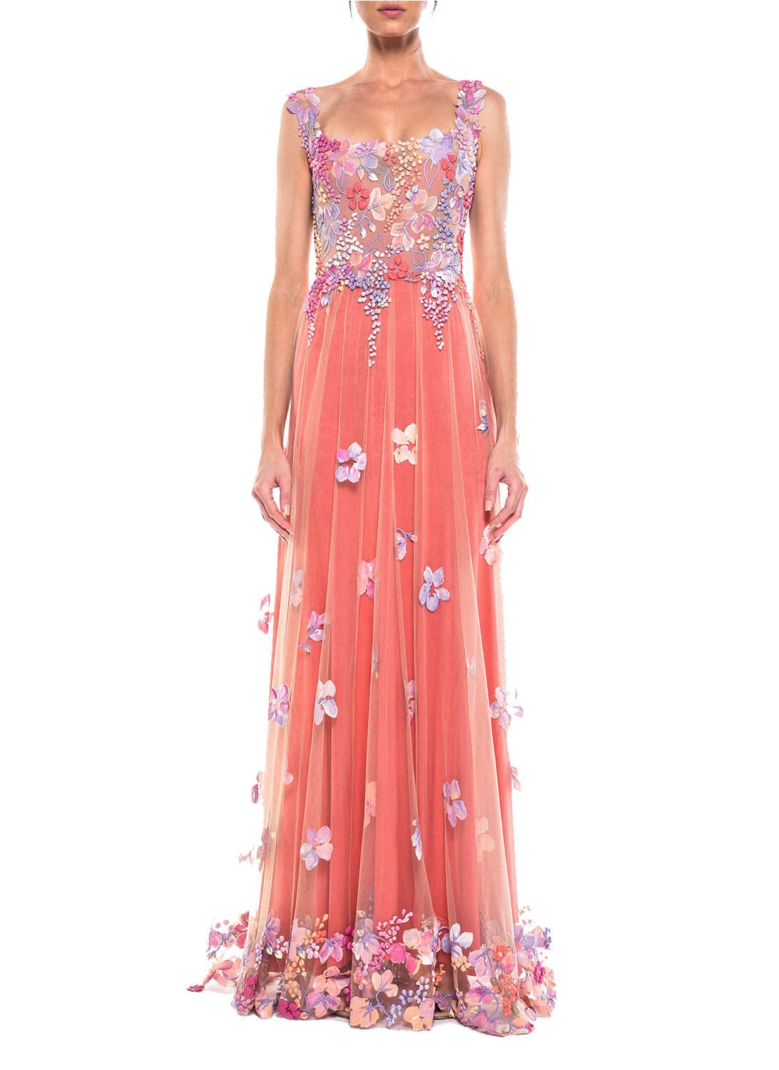 Floor Length Square Neck Gown