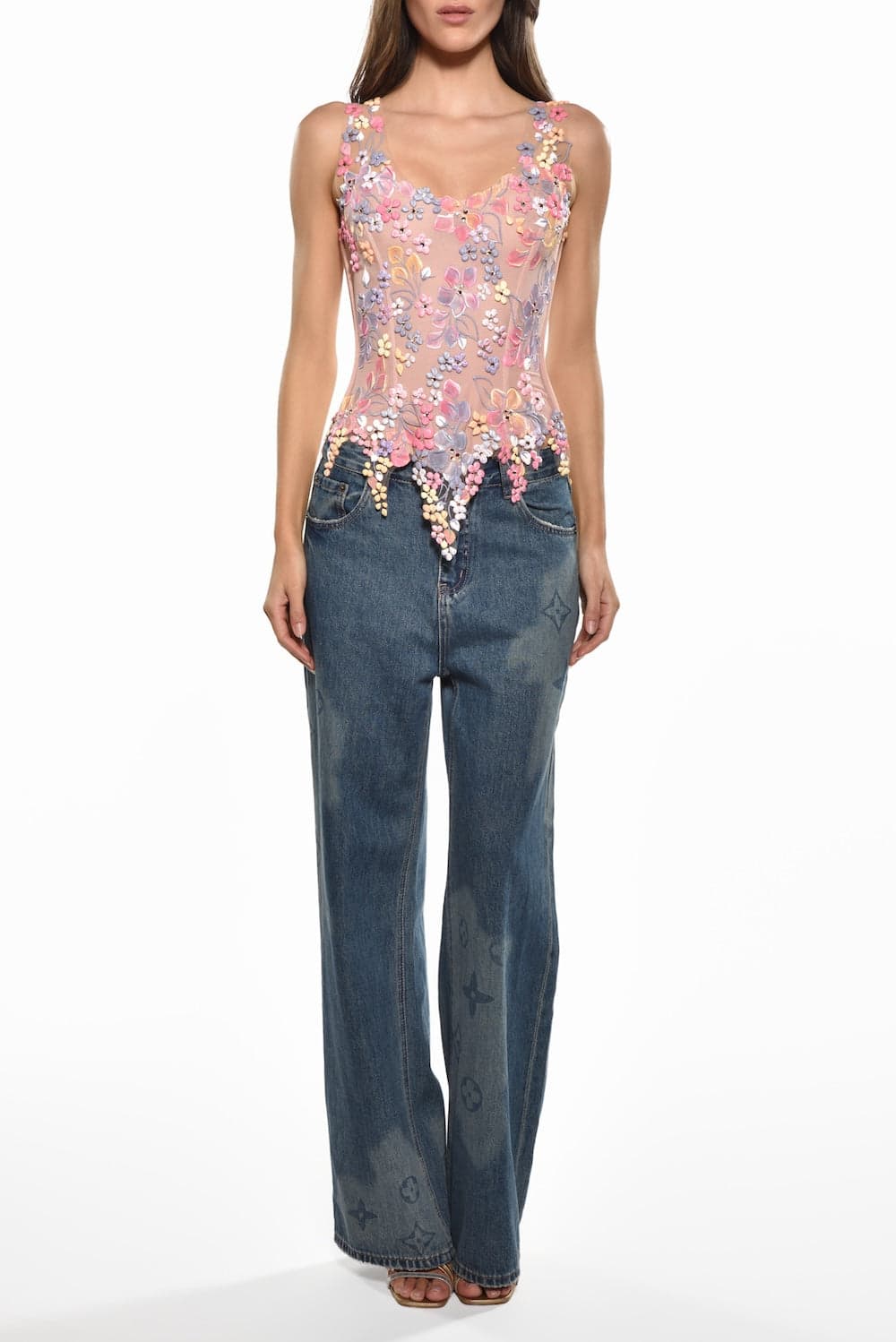 Illusion Mesh Corset Top