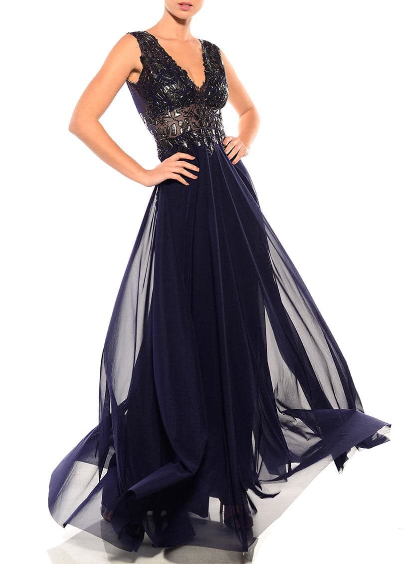 Floor Length Double V-Neck Gown