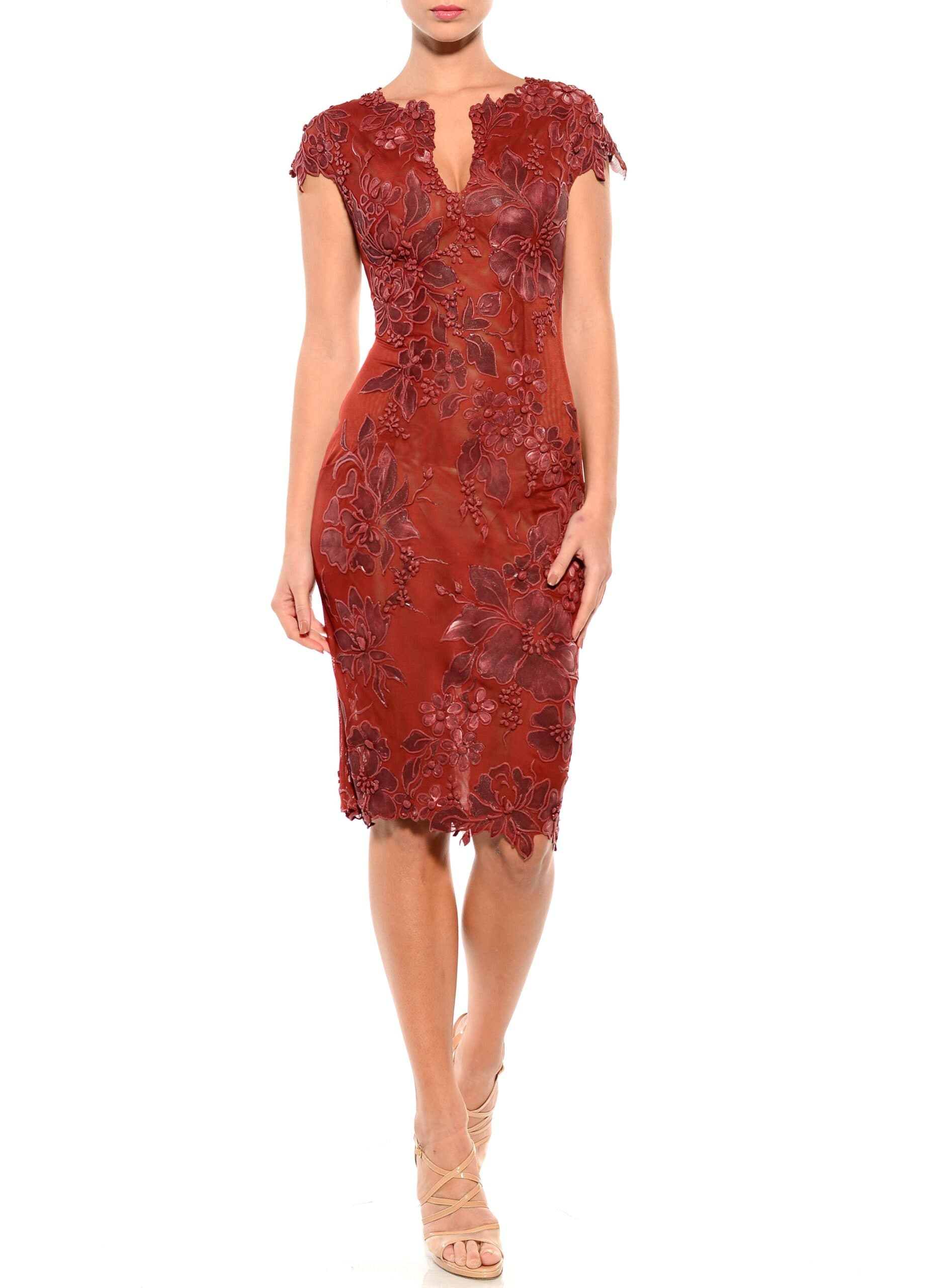 Knee Length V-Neck Pocket Dress