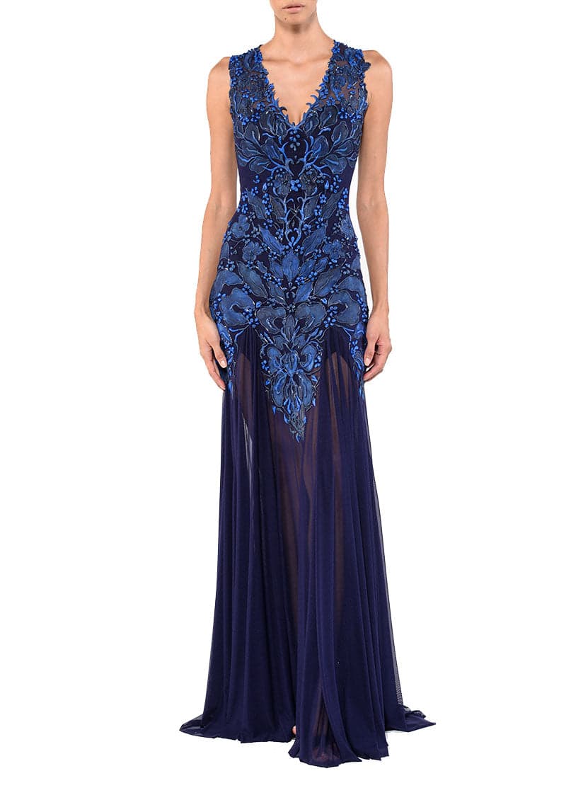 Floor Length V-Neck Gown