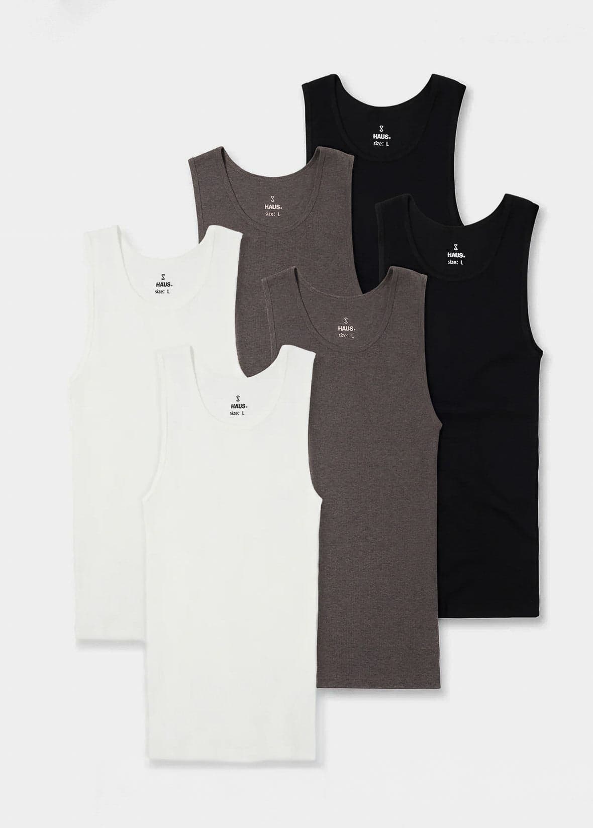 Premium Ultra-Soft Cotton Fitted Tank 6 Pack